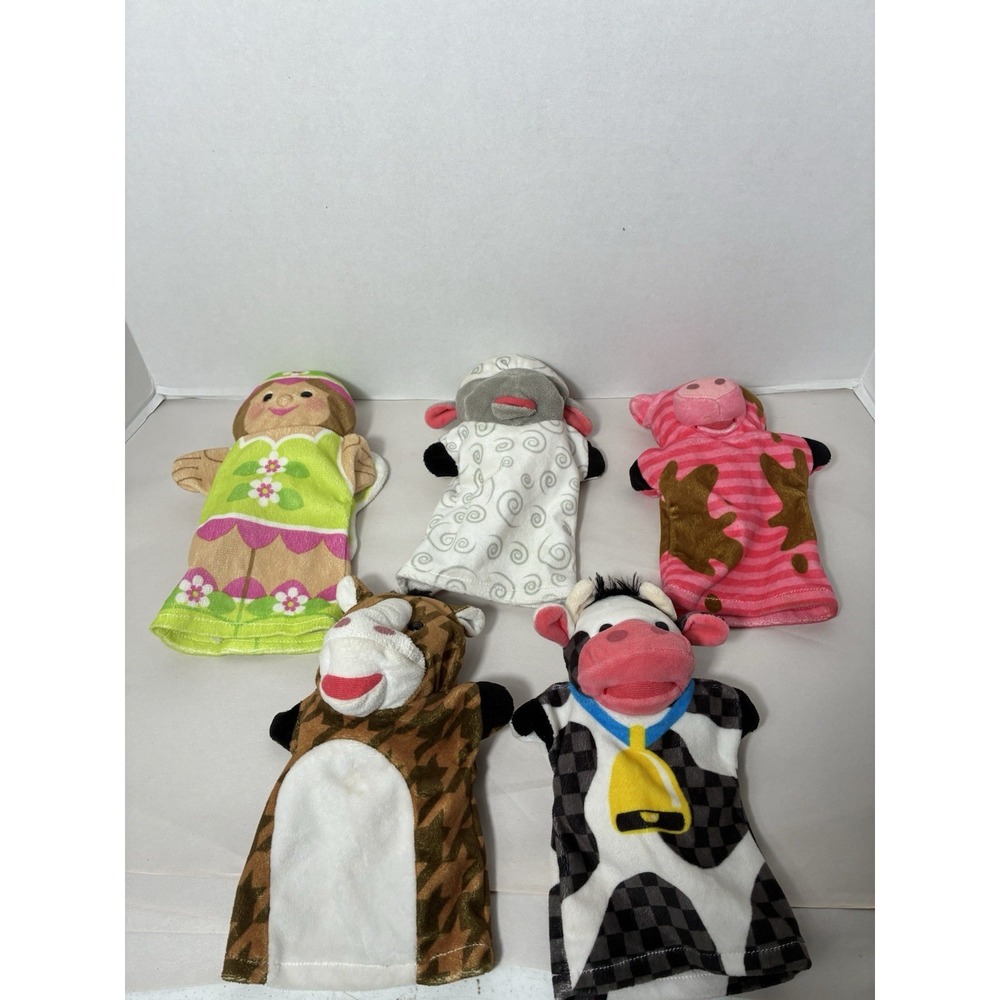 Melissa and Doug Lot of 7 Pre-School Hand Puppets Zoo Friends and  Farm Friends